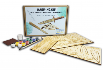 Набір для творчості із 3-х ножів Standoff 2 M9 Bayonet, Butterfly, Dual Daggers із фанери Набір №14