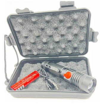 Ліхтар акумуляторний Police 736-T6 (металевий, LED, Zoom, COB збоку, microUSB, 1×18650)