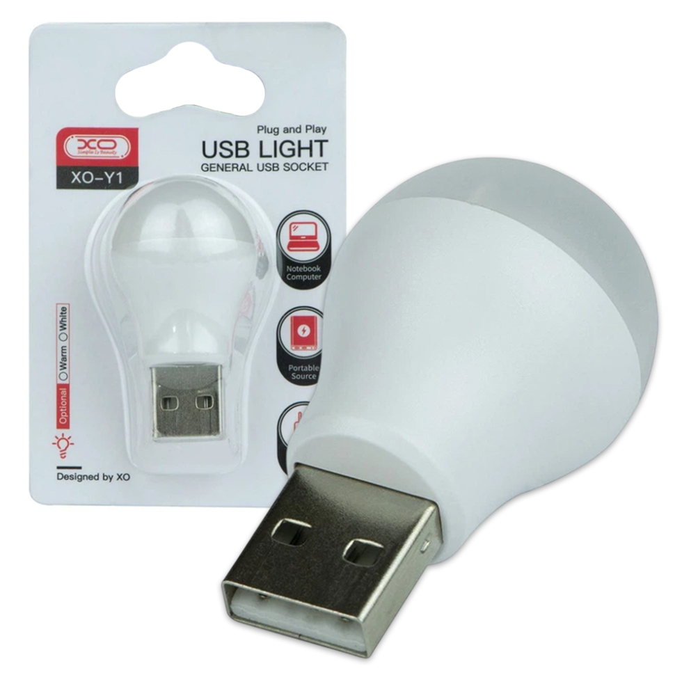 LED лампочка, USB лампочка XO-Y1, холодне (біле) світло USB світильник