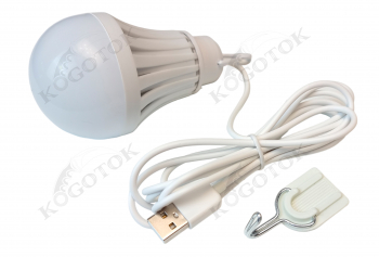 LED лампа 6W USB зі шнуром 2 метра. Працює від повербанка, ноутбука чи зарядного.