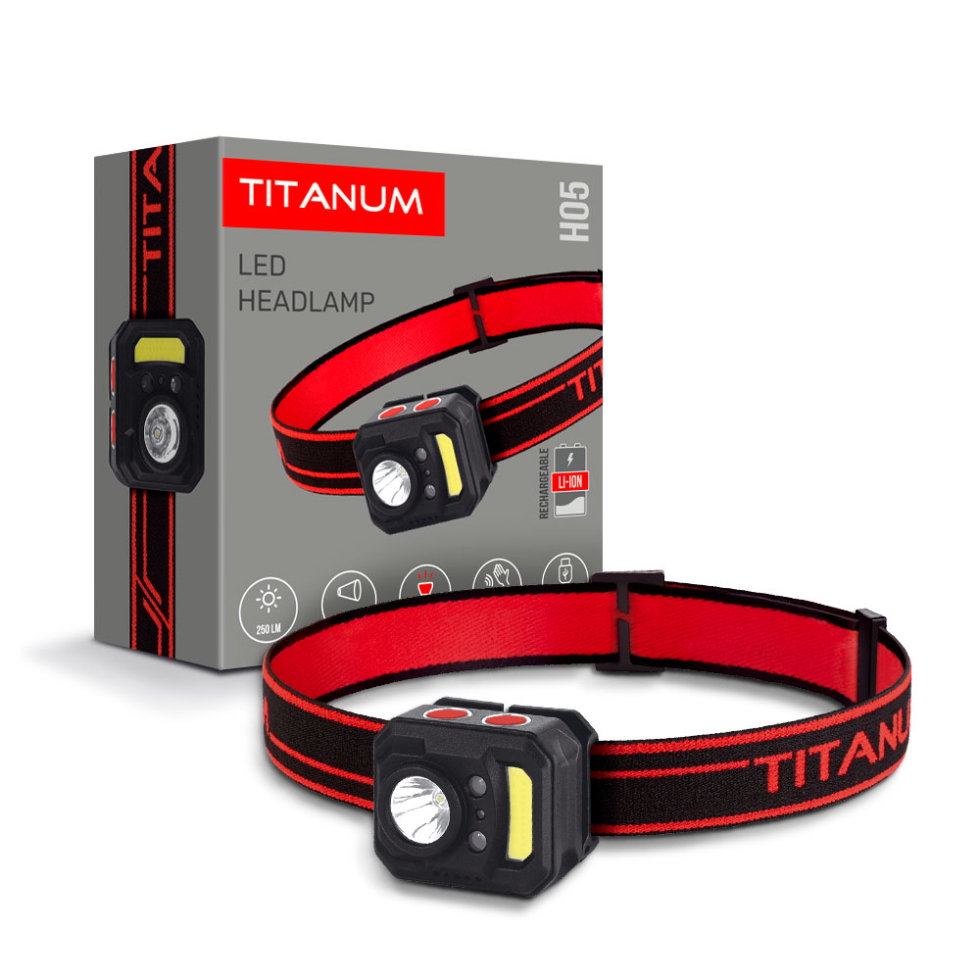 Налобний світлодіодний ліхтарик TITANUM TLF-H05 250Lm 6500K