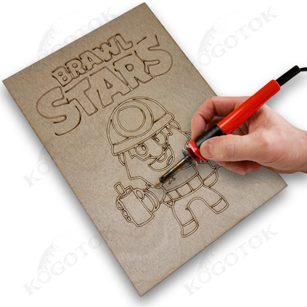 Фанера для випалювання 4 мм, зображення Дінамайк з "Brawl Stars", формат А5.