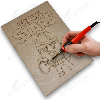 Фанера для випалювання 4 мм, зображення Дінамайк з "Brawl Stars", формат А5.